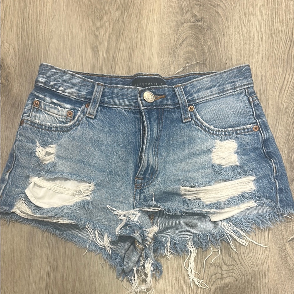 Aeropostale Blue Vintage-Inspired Jean Shorts
